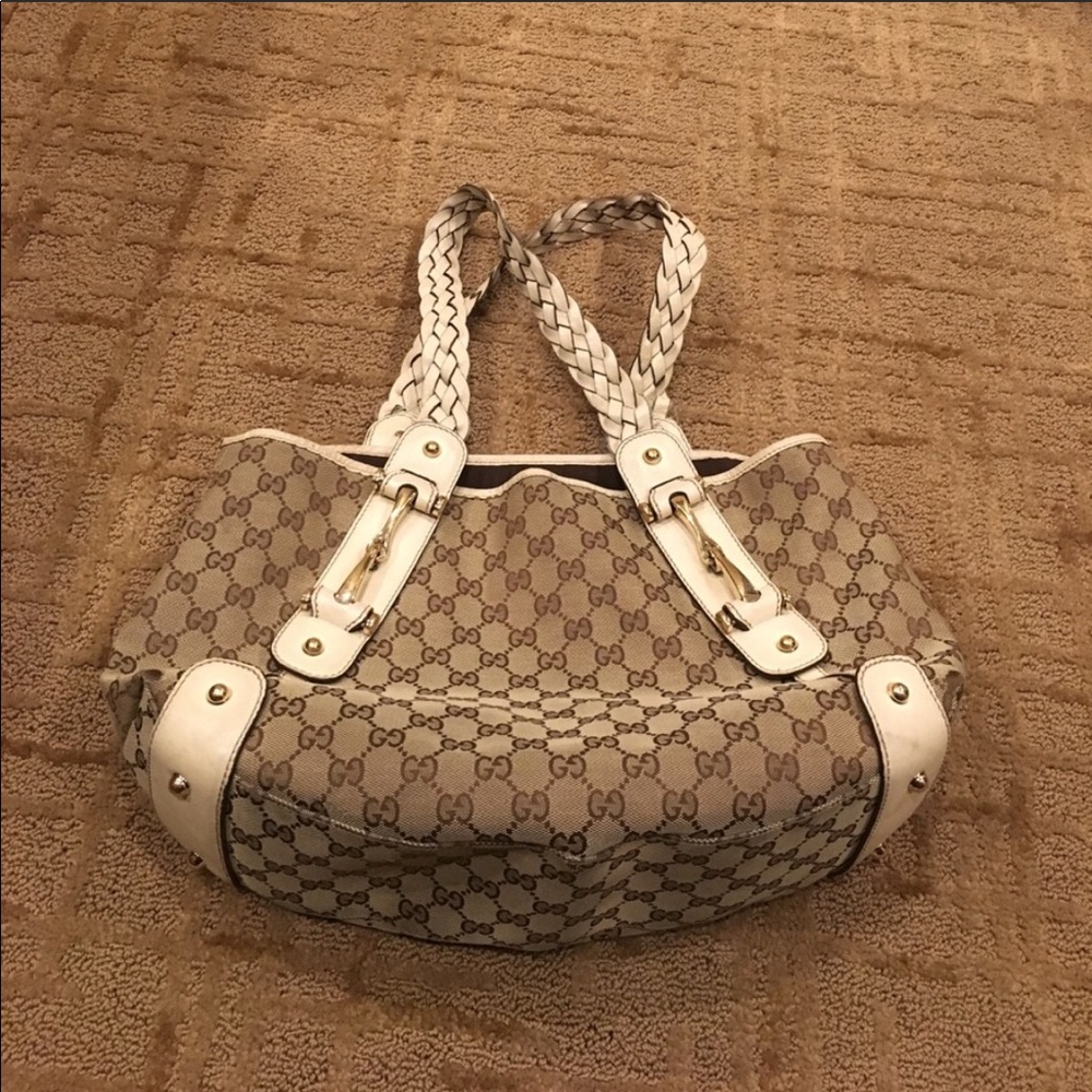 Gucci Monogram Canvas Handbag With Braided Strap